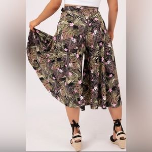 ExoticAthletica Franpan Jungle Silky Narrow Waisted Mid Skater Skirt